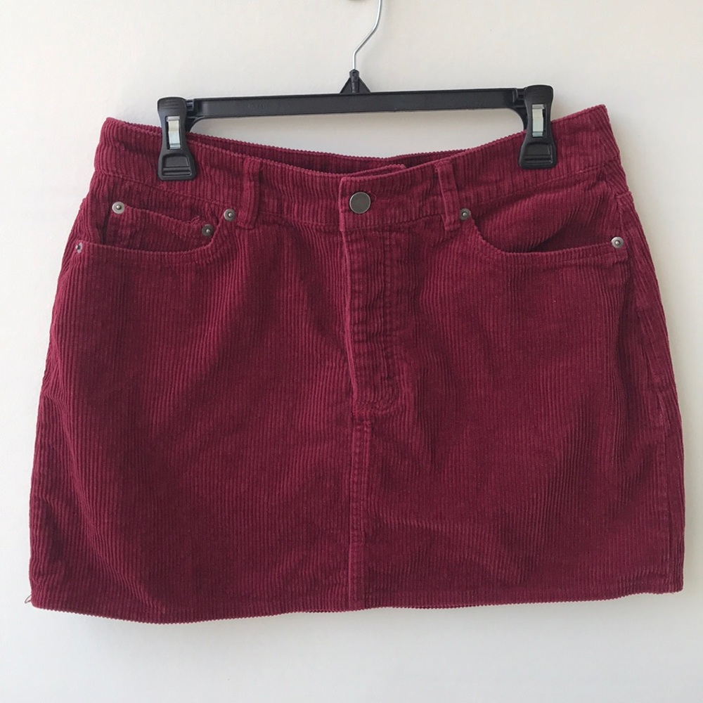 ASOS Burgundy Corduroy Skirt